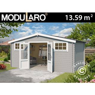 Redskabsskur Redskabsrum Haveskur,anneks i træ Sandvika 4,8x2,92x2,45m, 28mm,13,59m²,Lysegrå