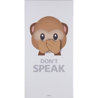 Art Acoustic don&#39;t speak abe akustikbillede, 600 x 1200 mm, hvid