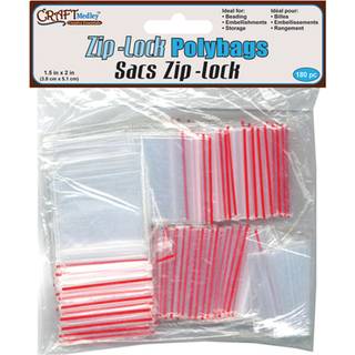 Craft Medley Zip-Lock Polybags 1,5in med 2in 180-stykke 1,5 """" med 2 """"