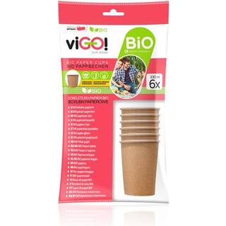 6 stk. Bio Papkrus 330 ml Naturfarvede – Miljøvenlig elegance til enhver begivenhed