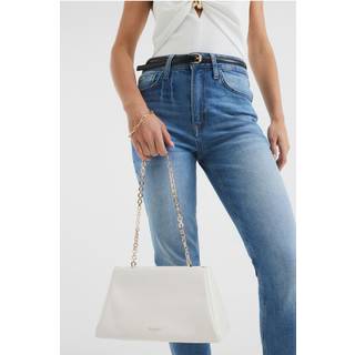 River Island River Island White Faux Leather Structured Clutch Bag