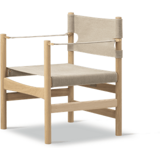 Fredericia Furniture Canvas 21 karmstol Naturel canvas-lysolieret eg