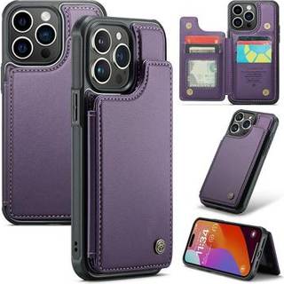 iPhone 16 Pro Max Caseme C22-etui RFID-kortpung - lilla