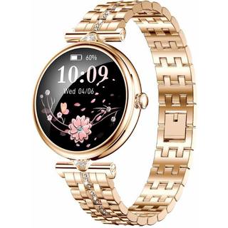 AK73 Smart Watch til kvinder med Rhinestone-rem i rustfrit stål - Sølv