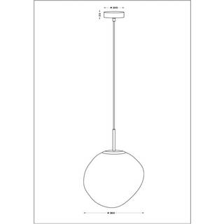 Canopus hængelampe, violet, Ø 36 cm, glas, E27