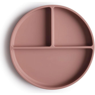 Mushie Silikone Tallerken Rumdelt Cloudy Mauve - 1 stk.