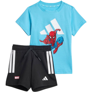 ADIDAS MARVEL SPIDER-MAN T-SHIRT SÆT - Bright Cyan / White - 86