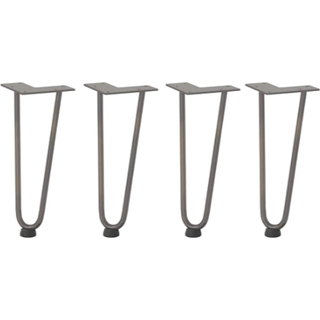 Hårnåle Bordben Naturstål Massivt Stål Naturfarvet - 2 rods / 30 cm