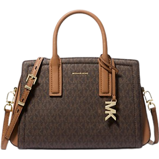 MK Laila Small Signature Logo Satchel - Brown - Michael Kors - ONE SIZE