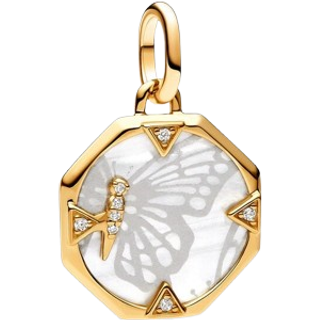 Pandora Charm - Perlmuttfarbener Schmetterling - 763366C01 - gold