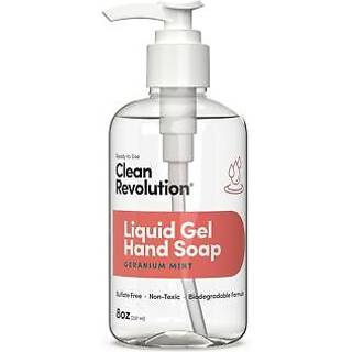 Clean Revolution flydende gel hndsbe Silkeagtig rig flydende hurtig skum hurtig skylning Indeholder gte teriske olier (geranium mynte) 8 Fl O