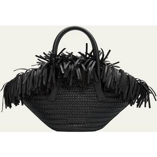 MK Sardinia Mini Woven Leather Basket Tote Bag - Black - Michael Kors - ONE SIZE
