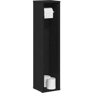 badeværelsesskab med rulleholder 20,5x20x90 cm sort