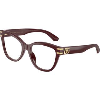 Dolce & Gabbana Kvinde DG3418 3091 Optiske stel Acetat Rød Transparent Sommerfugl Normal