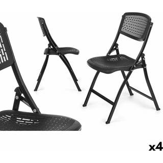 Polstrede Campingstol Gift Decor Sort 59 x 50 x 82 cm 108 x 13,5 x 50 cm (4 enheder)