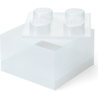 Room Copenhagen Lego® Brick Opbevaringskasse 4 Knopper Glitter - Småopbevaring børn Plast Translucent - 40090803
