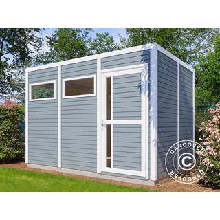 Redskabsskur Redskabsrum Haveskur i træ, Bertilo Cubus 3, 3,37x2,34x2,32m,7,9m²,Grå