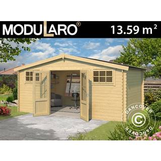 Redskabsskur Redskabsrum Haveskur, anneks i træ Sandvika 4,8x2,92x2,45m, 28mm,13,59m²,Natur