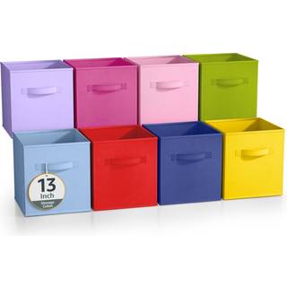 Sorbus stofopbevaringskuber - 8 sammenklappelige opbevaringsboks til organisering af pantry cubbies leget?jsboks - t?jopbevaring og skabsarrang?r