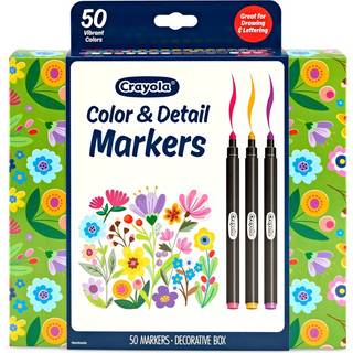 Crayola Color & Detail Marker Set (50ct) Tegningsmark?rer til voksne Kunstmark?rer Grafisk og fin tip Gave til teenagere og voksne