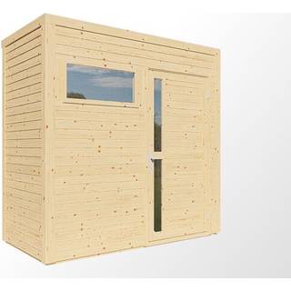 Redskabsskur Redskabsrum Haveskur i træ, Bertilo Cubus 1, 2,34x1,15x2,32m,2,7m²,Natur