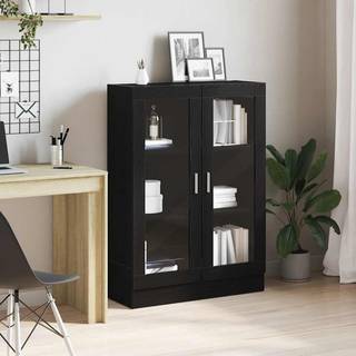 Vitrineskab 82,5X30,5X Konstrueret Træ - Sort eg / 115 cm