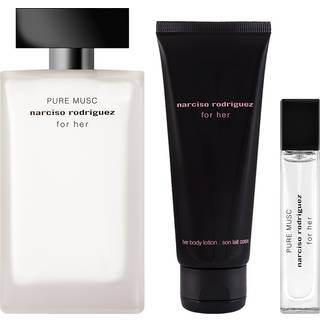 Narciso Rodriguez Parfumer til kvinder for her Gavesæt Pure Musc Eau de Parfum Spray 100 ml + Pure Musc Eau de Parfum Travel Spray 10 ml + Body Lotion 50 ml 1 Stk. (1.320,00 kr / 1 stk.) - 1 Stk.