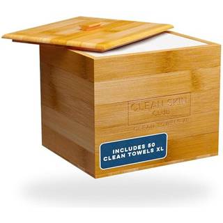 Clean Skin Club Luxe Bambus Box med dækning og håndklæder XL Face Towless Disposable Makeup Remover Dry Wipes Facial Wash