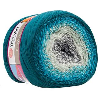 Garn kunst garnart blomster garn 55% bomuld 45% akryl 250gr 1094yd flerfarvet bomuldsgarn regnbue h?klet garn for?r sommer - 1 fine sportsskein (