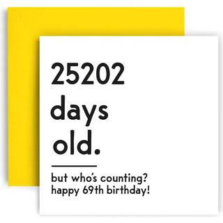 Huxters Funny Birthday Card - Happy 69th Birthday Card Day Counting Funny Card for Women and Men - Thick Eco Friendly Paper 148mm med 148 mm Uniq