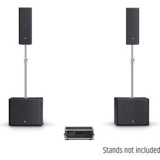 LD Systems 2 x double 8" passive PA Speaker + 2 x 18" passive Subwoofer + Amping Rack