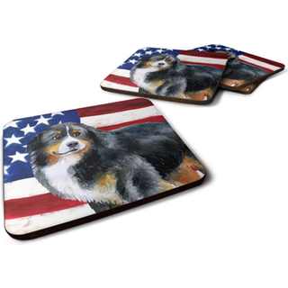 """" Caroline's Treasures Bernese Mountain Dog Patriotic Decorative Coasters multicolor """"