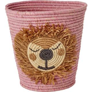 Rice Lion Kurv Rund - Opbevaring af legetøj Raffia Rosa - BSANI-RNLIO