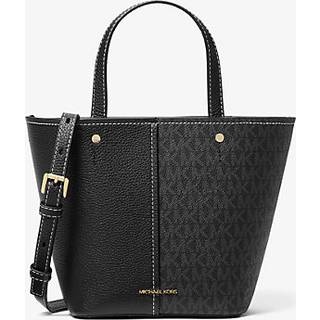 MK Flora Medium Signature Logo and Pebbled Leather Crossbody Bag - Black - Michael Kors - ONE SIZE