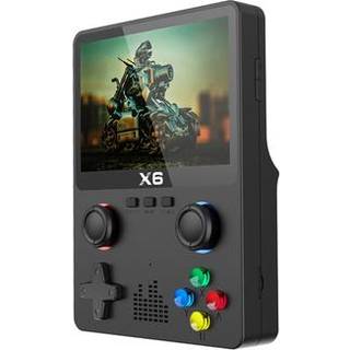 X6 Retro Håndholdt Spillekonsol med dobbelt joystick-design - 3,5 skærm - Sort
