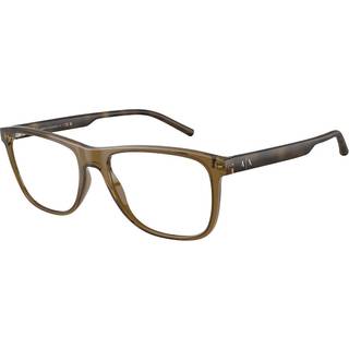Armani Exchange AX3048F Asian Fit 8358 56 Briller Mænd Grøn - Transparent Olive Green - 56mm