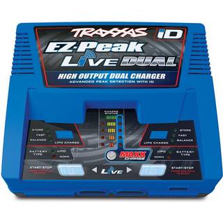 Traxxas - TRX2973GX - 16A EZ-Peak Live dobbelt oplader med ID autogenkendelse af Traxxas ID NiMH og Lipo batterier - 2-4S