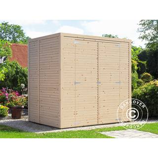 Redskabsskur Redskabsrum Haveskur i træ, Bertilo Cubico 2, 2,07x1,57x2,08m,3,2m²,Natur