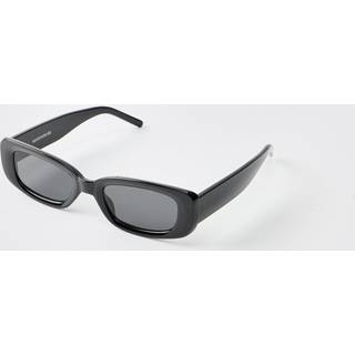 Mens Black Plastic Rectangular Sunglasses