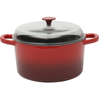 Crock Pot Artisan 7 -liter runde st?bejern hollandsk ovn med borasilikatl?g - r?d