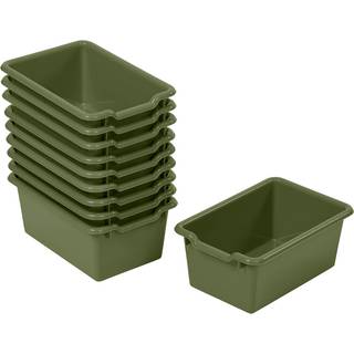 Ecr4kids Scoop Front Storage Bins Multipurpose Organization Hunter Green 10-Piece