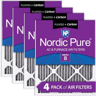 Nordic Pure 14x24x1 13_3/4 x 23_3/4 x 3/4) Furnace Air Filters Merv 8 plisset plus carbon 4 -pakke