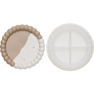 Silikoneform støbeform til Jesmonite, beton, gips m.m. Rundt fad med kant Ø13 cm