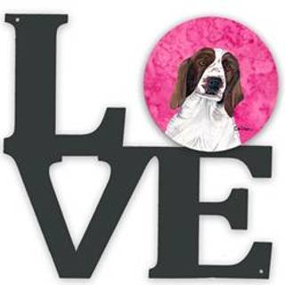 """" Caroline's Treasures Pink Springer Spaniel Metal Artwork Love Wall-Decor multicolor """"