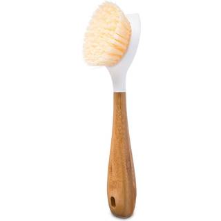 Fuld cirkel v?re god bambus h?ndtag opvaskeb?rste - b?redygtig k?kkenrensning med h?rde b?rsteh?r - naturlig opvaskekrubber og st?bejernsrenser -