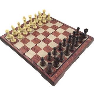 Skak-sæt - Sort/Hvide Brikker 31,5x27,2 cm