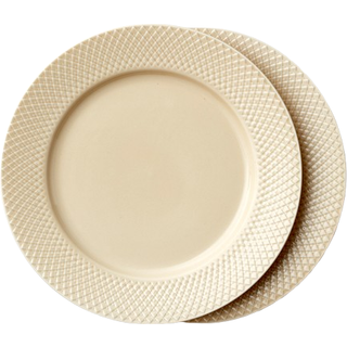 Lyngby Porcelæn Rhombe Earth middagstallerken marble 2 stk. Ø27 cm