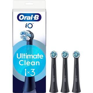 Oral-B iO Ultimate Clean tandbørstehoved 456753 3-stk (sort) - På lager i butik