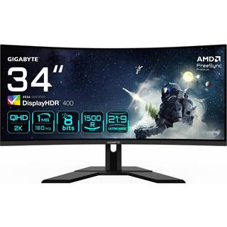 GIGABYTE G34WQCP 34 Inch 3440 x 1440 Pixels Ultra Wide Quad HD AMD FreeSync Premium DisplayHDR 400 HDMI DisplayPort Curved Gaming Monitor