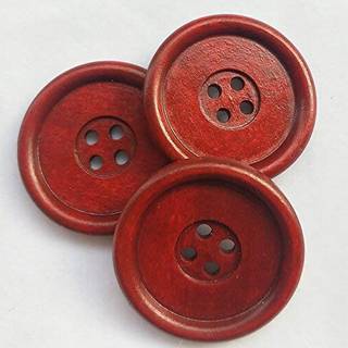 Chenkou Craft 30pcs Stor st?rrelse 40 mm 1 1/2 """" Rundt tr? knapper 4 huller H?ndv?rk Syningsknap (vin)